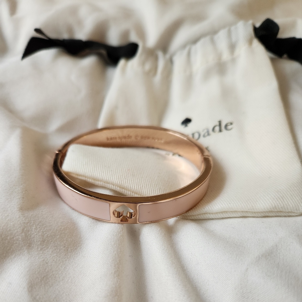 Kate Spade Pink/Rose Gold Hole Punch Hinged Bangle